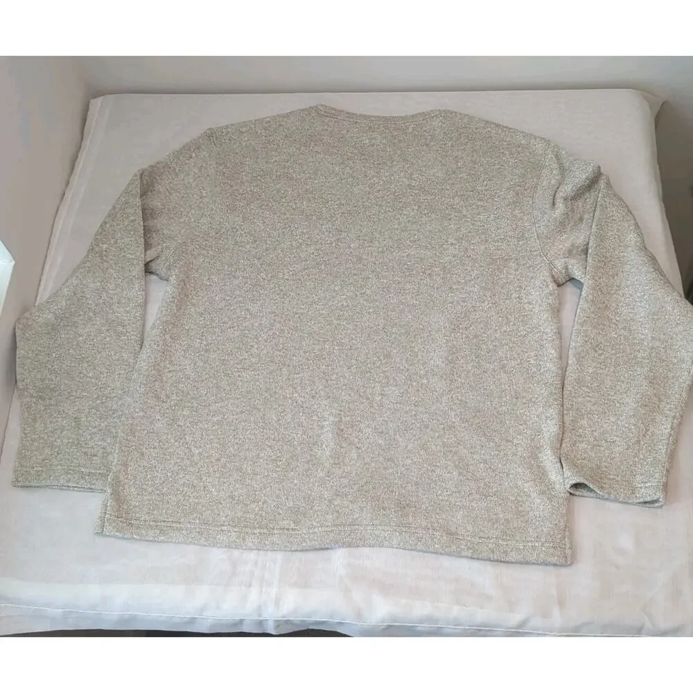 Crown & Ivy Pullover Sweater Mens L Rugged Tan Outdoors Casual Soft Relaxed New